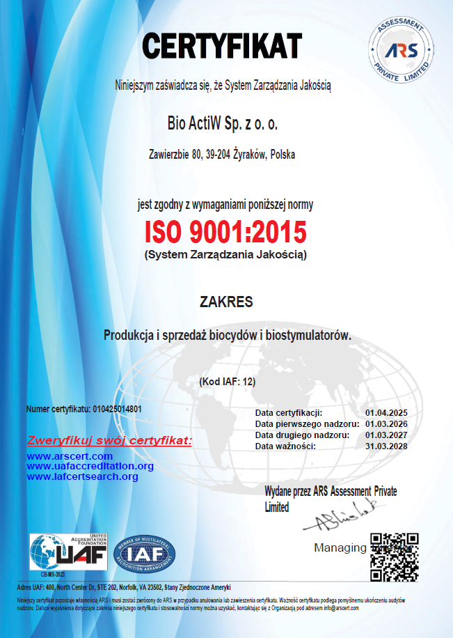 ISO CERTYFIKAT